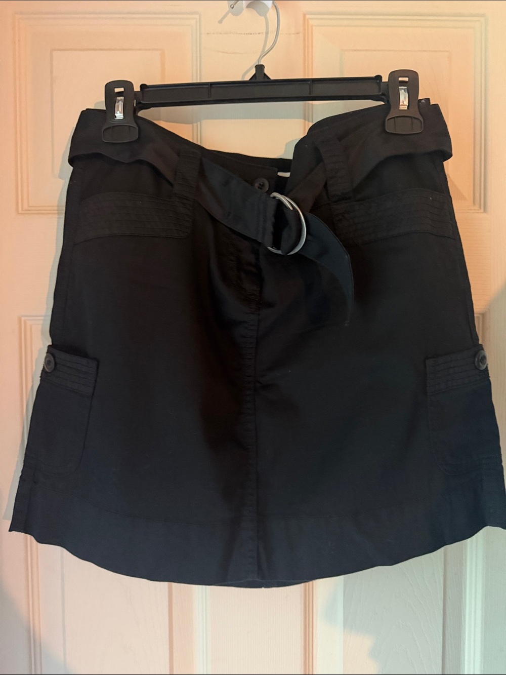 White House Black Market Black Mini Skirt with Belt